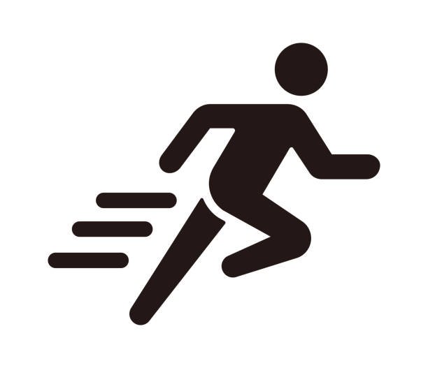 Run, sport, exercise vector icon illustration